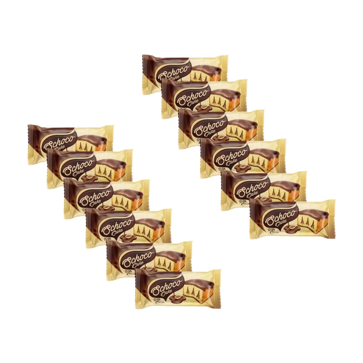 Pastel relleno con salsa de cacao cubierto de chocolate con leche Schoco Cake Ani (12 x 40 g / 1.41 oz) - Miniatura 1