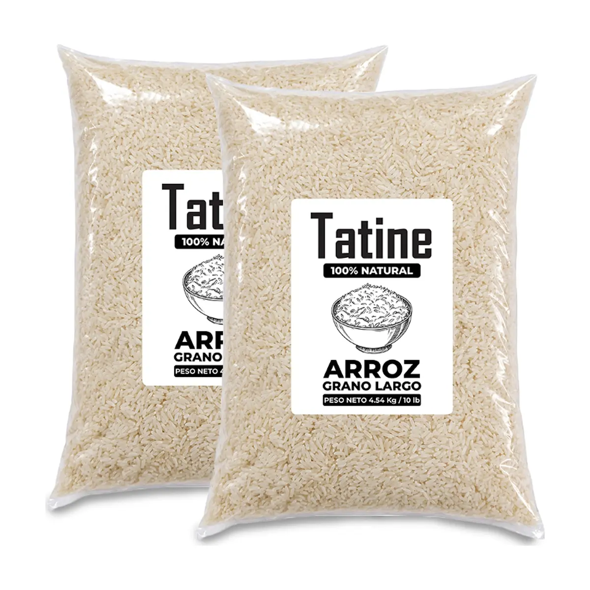 Arroz de grano largo Tatine (2 x 4.54 kg / 10 lb)