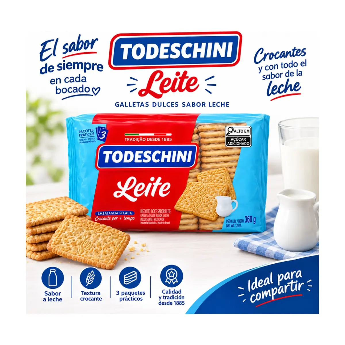 Galletas de leche Todeschini (20 x 360 g / 12 oz) - Thumbnail 3