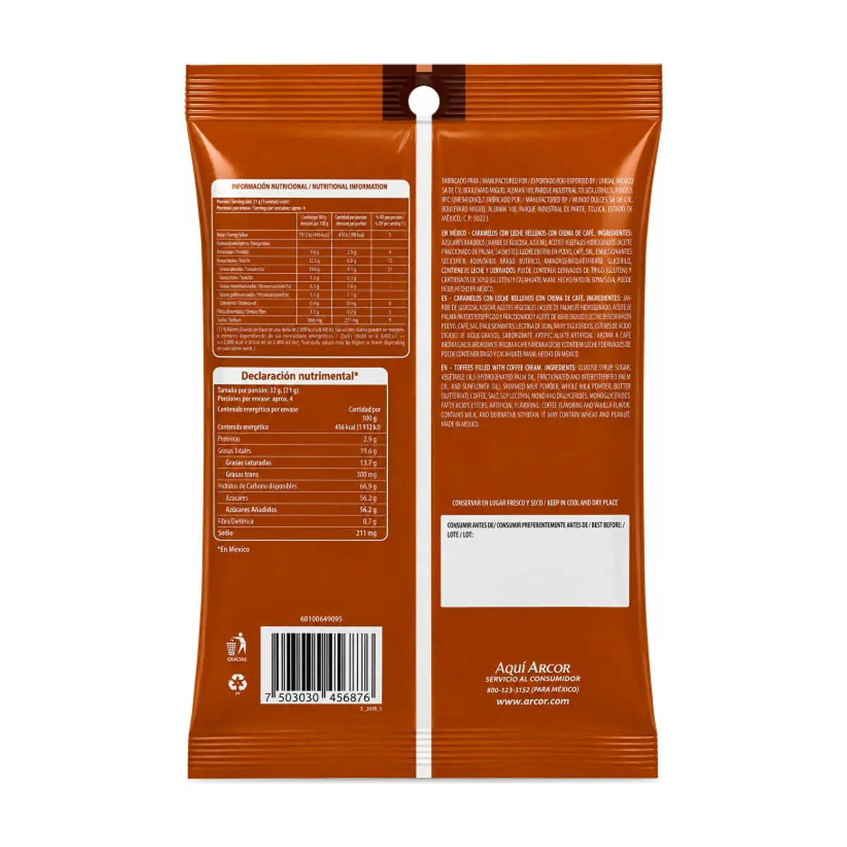 Caramelos con leche rellenos con crema de café Arcor Butter Toffees (91 g / 3.20 oz) - Thumbnail 2