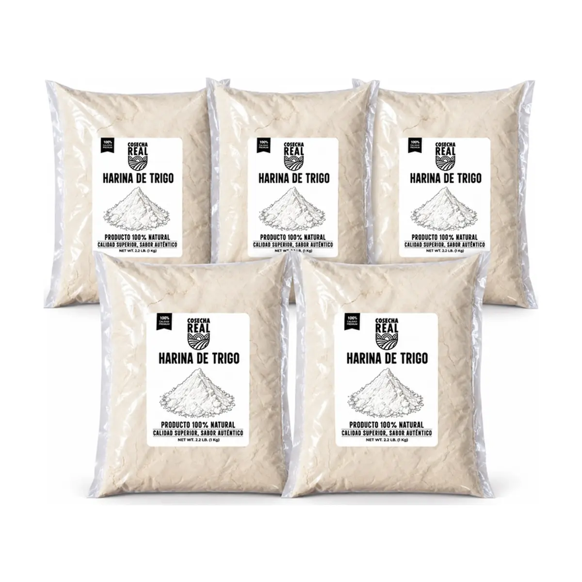 Harina de trigo Cosecha Real (5 x 1 kg / 2.2 lb)