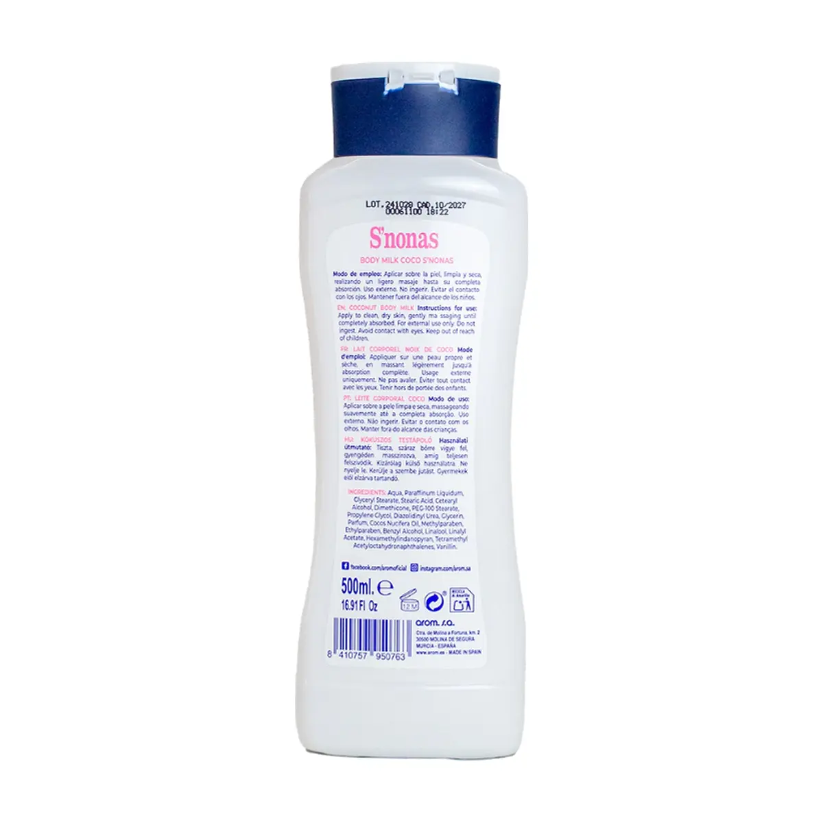 Crema corporal de coco S'nonas (500 ml) - Thumbnail 2