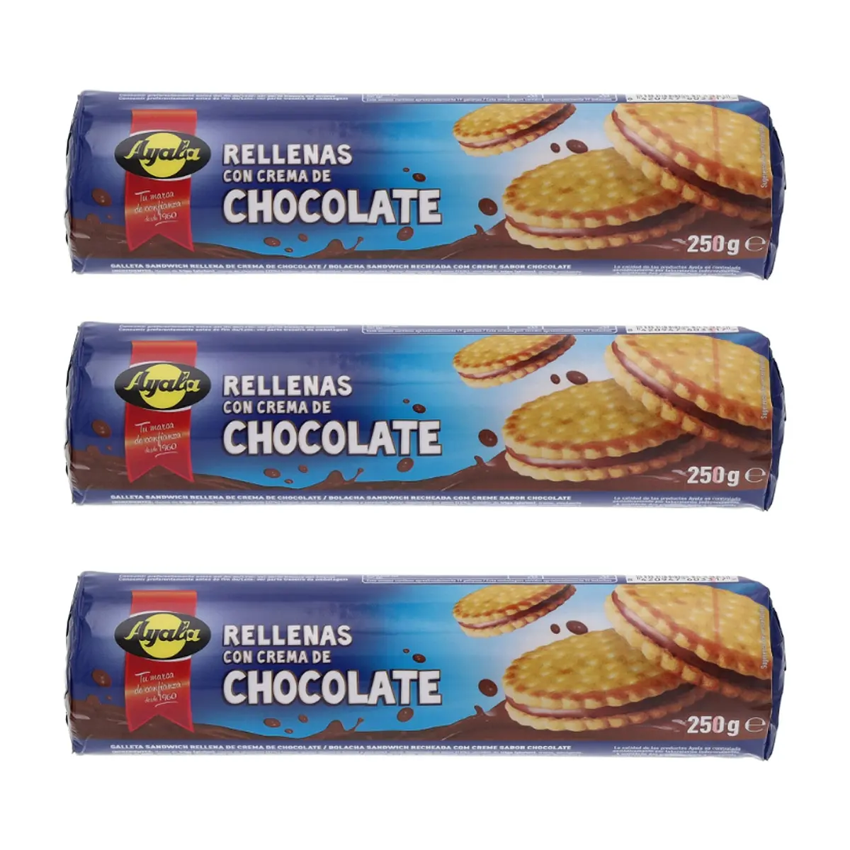 Galletas rellenas con crema de Chocolate Ayala (3 x 250 g / 8.82 oz) - Miniatura 1