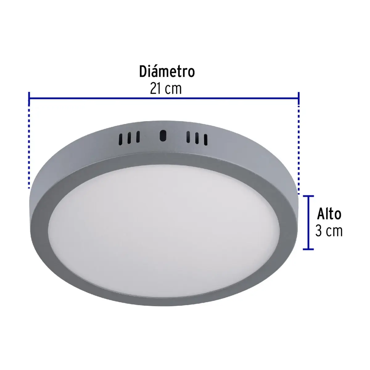 Luminario redondo gris LED 18 W Volteck PLA-216L - Thumbnail 6