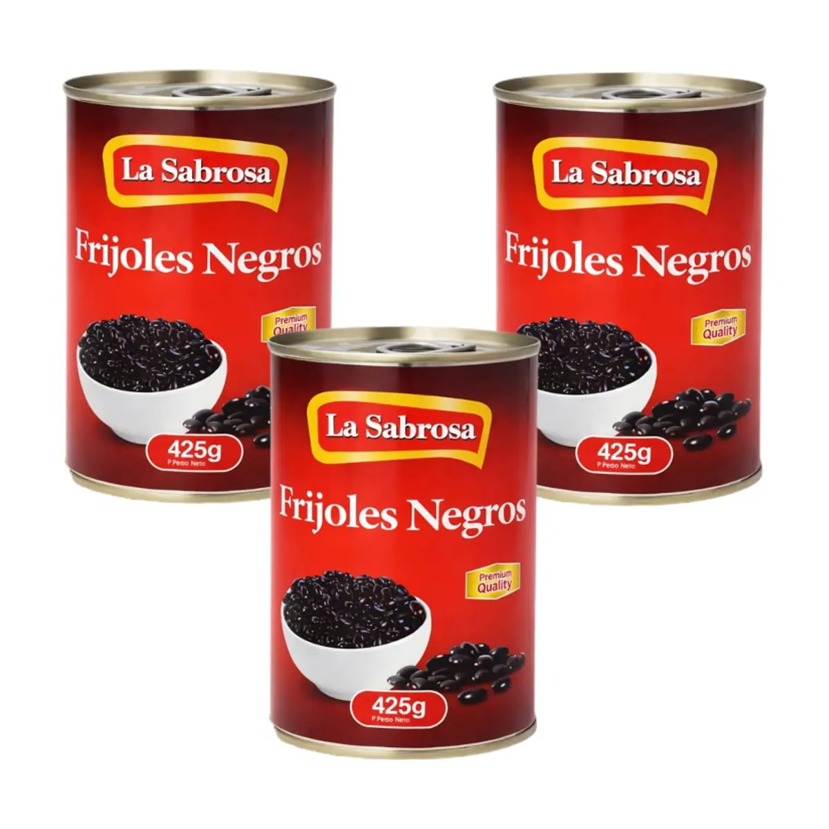 Frijoles negros enlatados La Sabrosa (3 x 425 g / 15 oz)