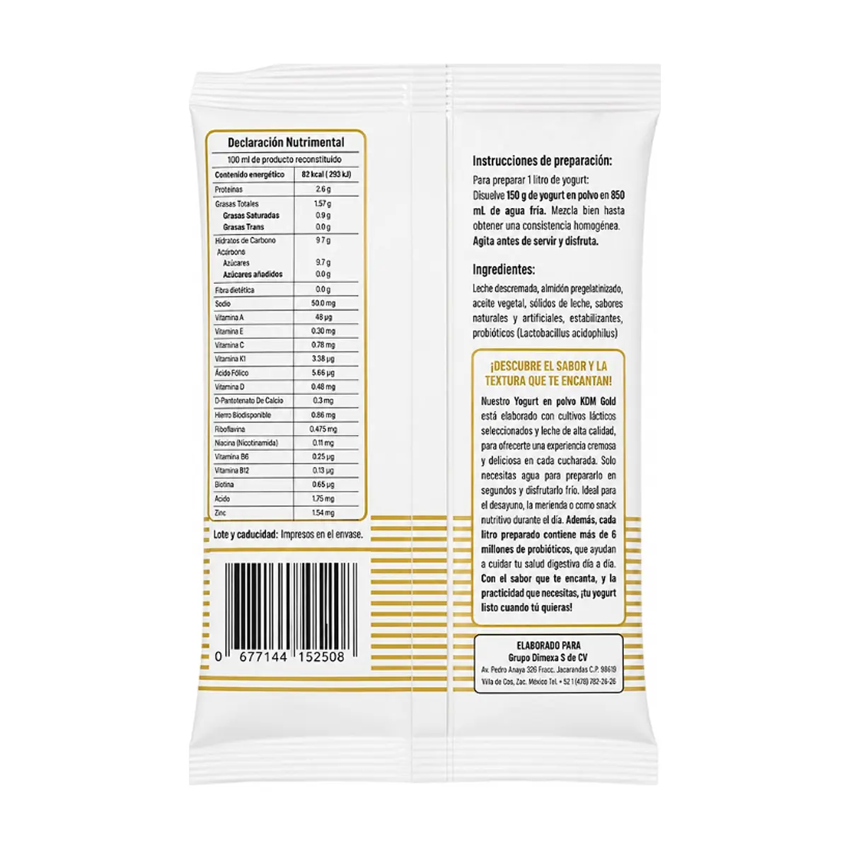 Yogurt en polvo para cucharear sabor natural KDM Gold (150 g / 5.29 oz) - Thumbnail 2
