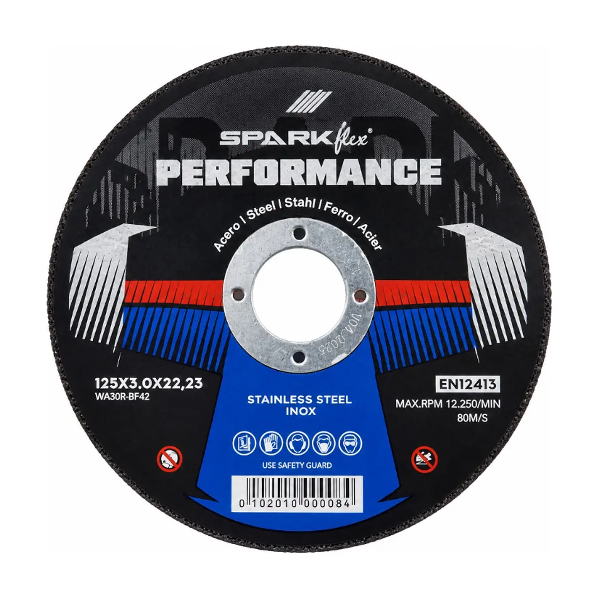 Disco de corte de acero 125 x 3 x 22.23 mm 80 m/s Sparkflex Performance - Miniatura 1