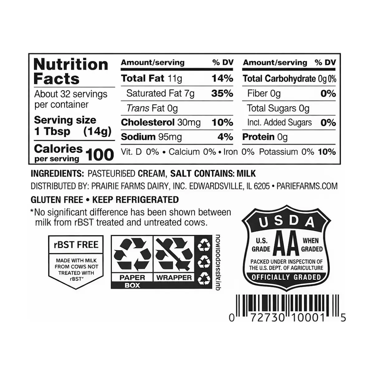 Mantequilla con sal Prairie Farms (453 g / 1 lb) - Thumbnail 2