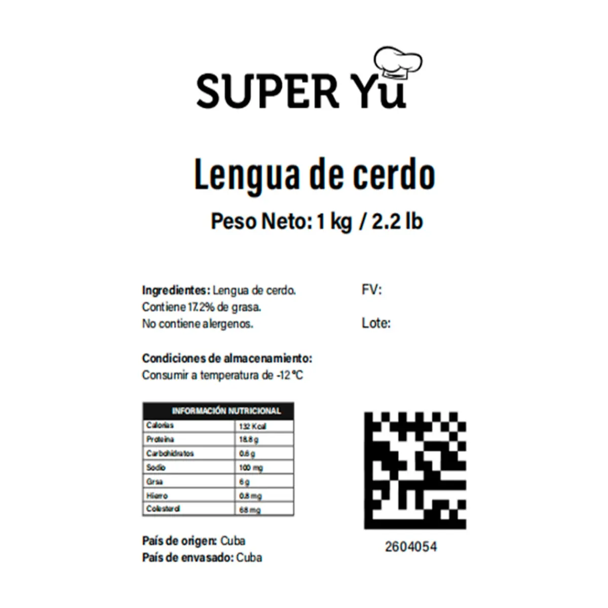 Lengua de cerdo Super Yu (1 kg / 2.2 lb) - Miniatura 4