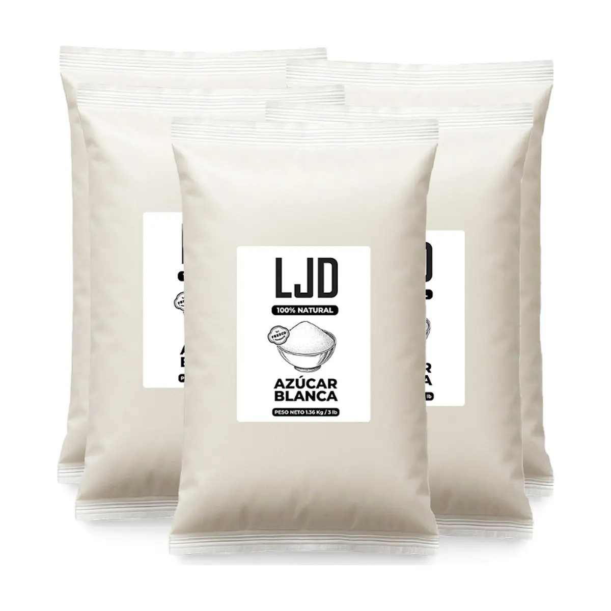 Azúcar blanca LJD (5 x 1.36 kg / 3 lb)