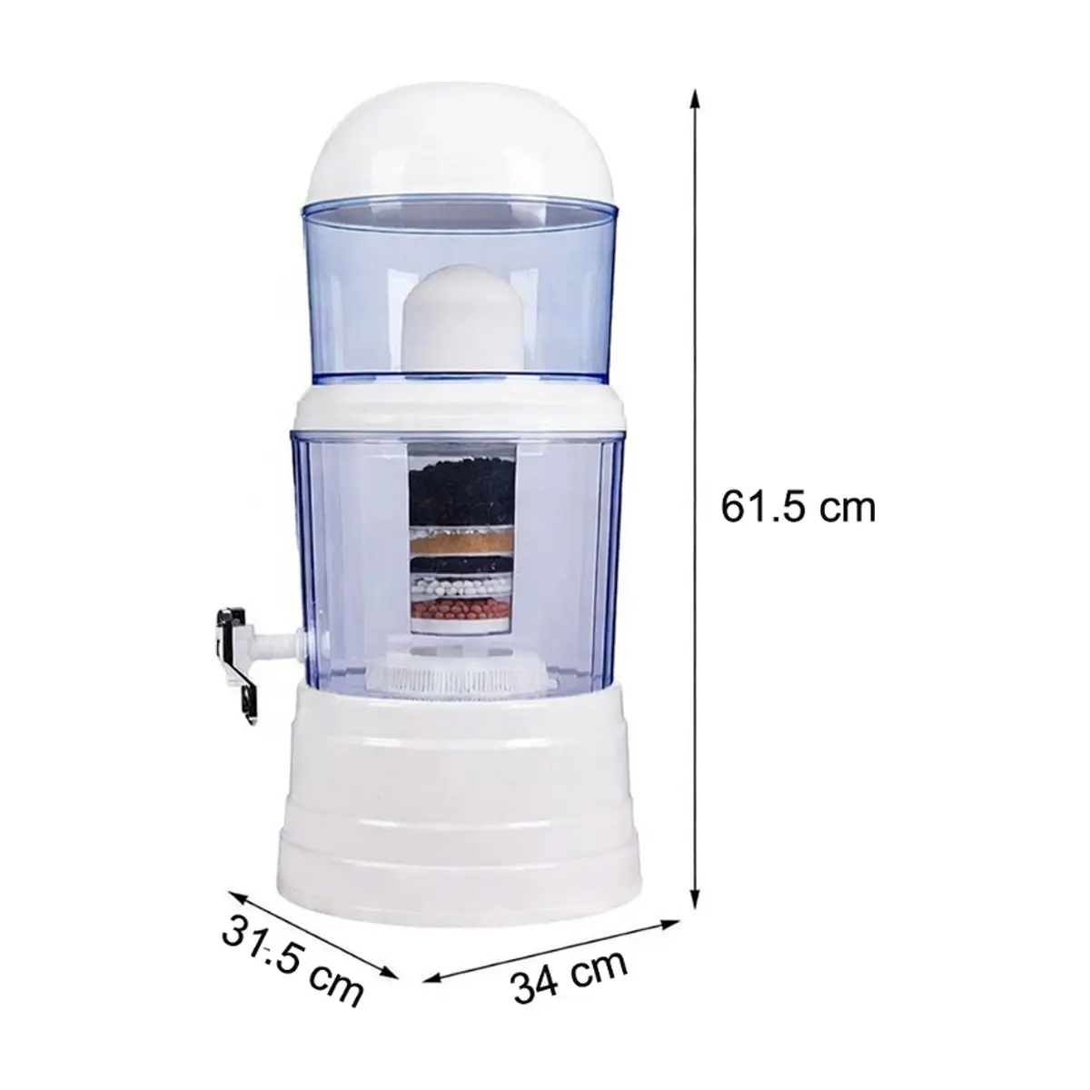 Purificador de agua por gravedad transparente de 16 L TATO KL208 - Thumbnail 2