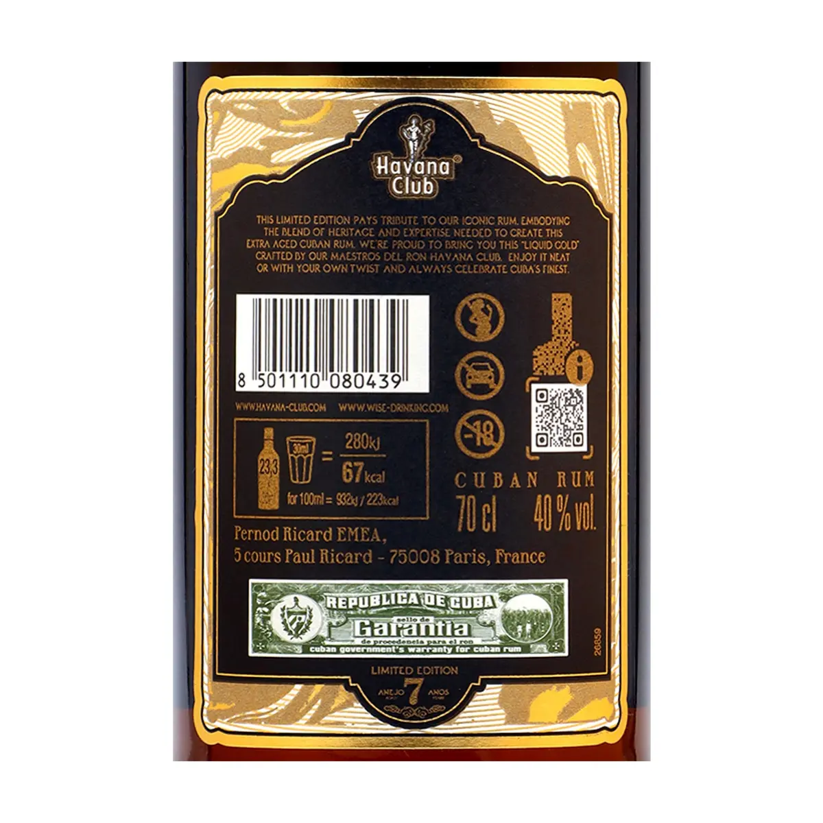 Botella de ron Añejo 7 años -Edición Limitada 2023- Havana Club (70 cl) - Thumbnail 3