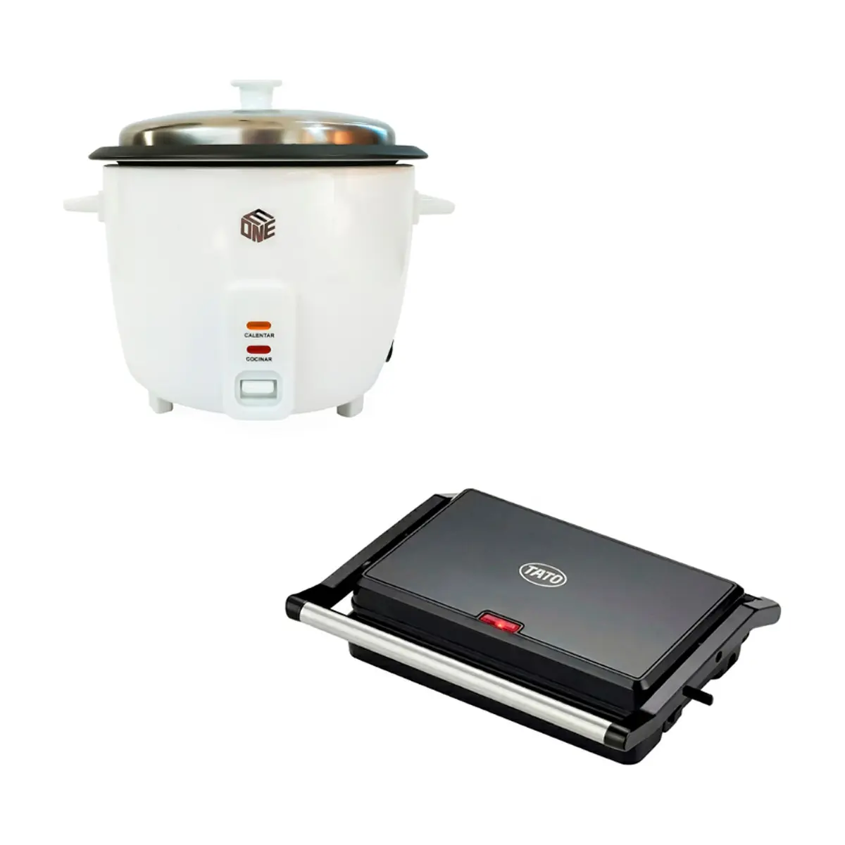Olla arrocera eléctrica de 1.5L Eone DR-15L + Parrilla asador antiadherente de color negro TATO H803