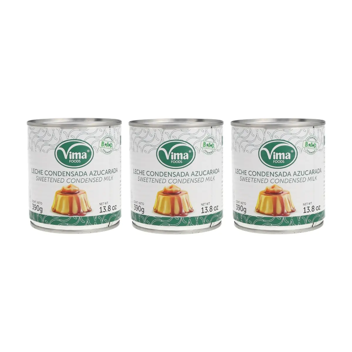 Leche condensada azucarada Vima Foods (3 x 390 g / 13.8 oz) - Miniatura 1