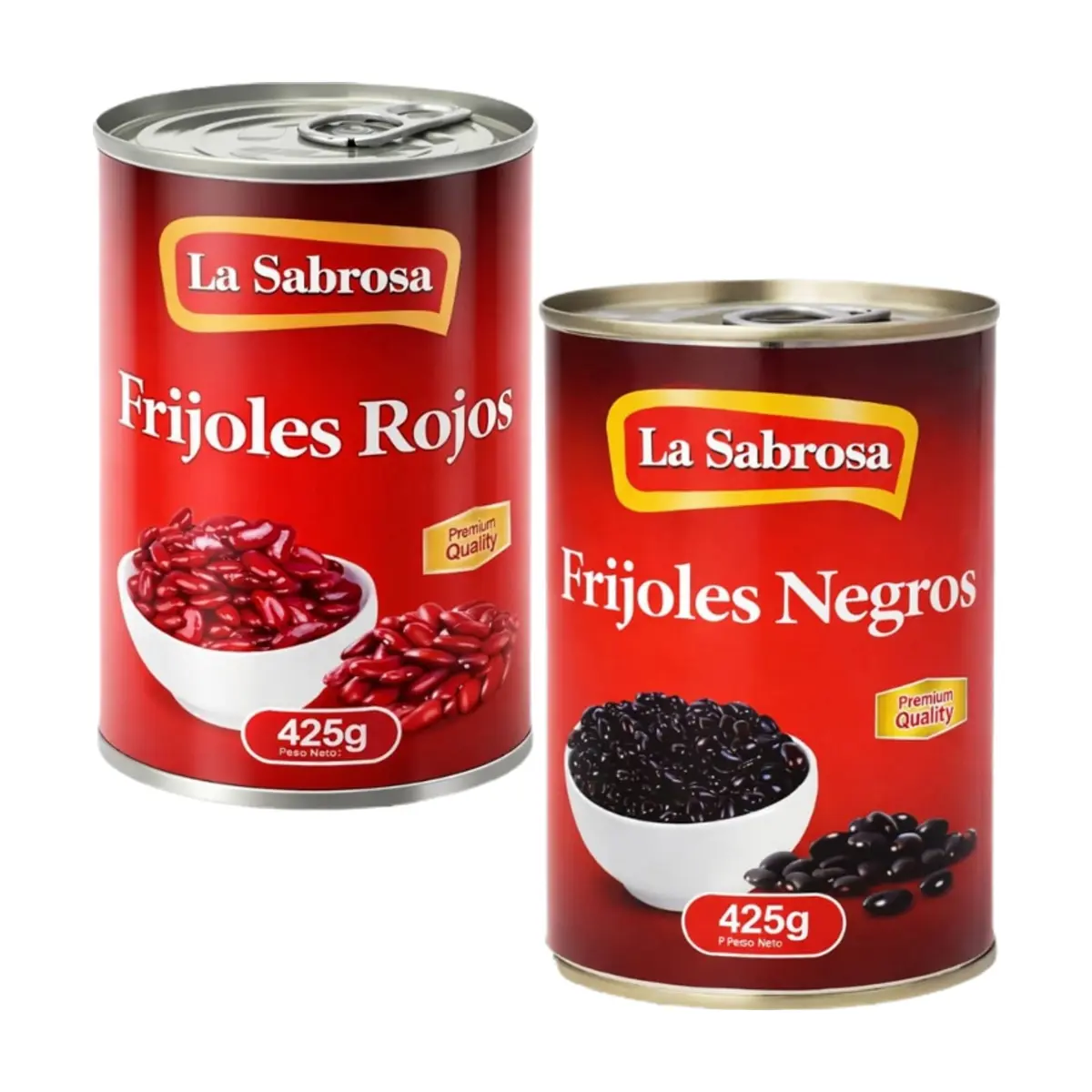 Frijoles rojos enlatados + Frijoles negros enlatados