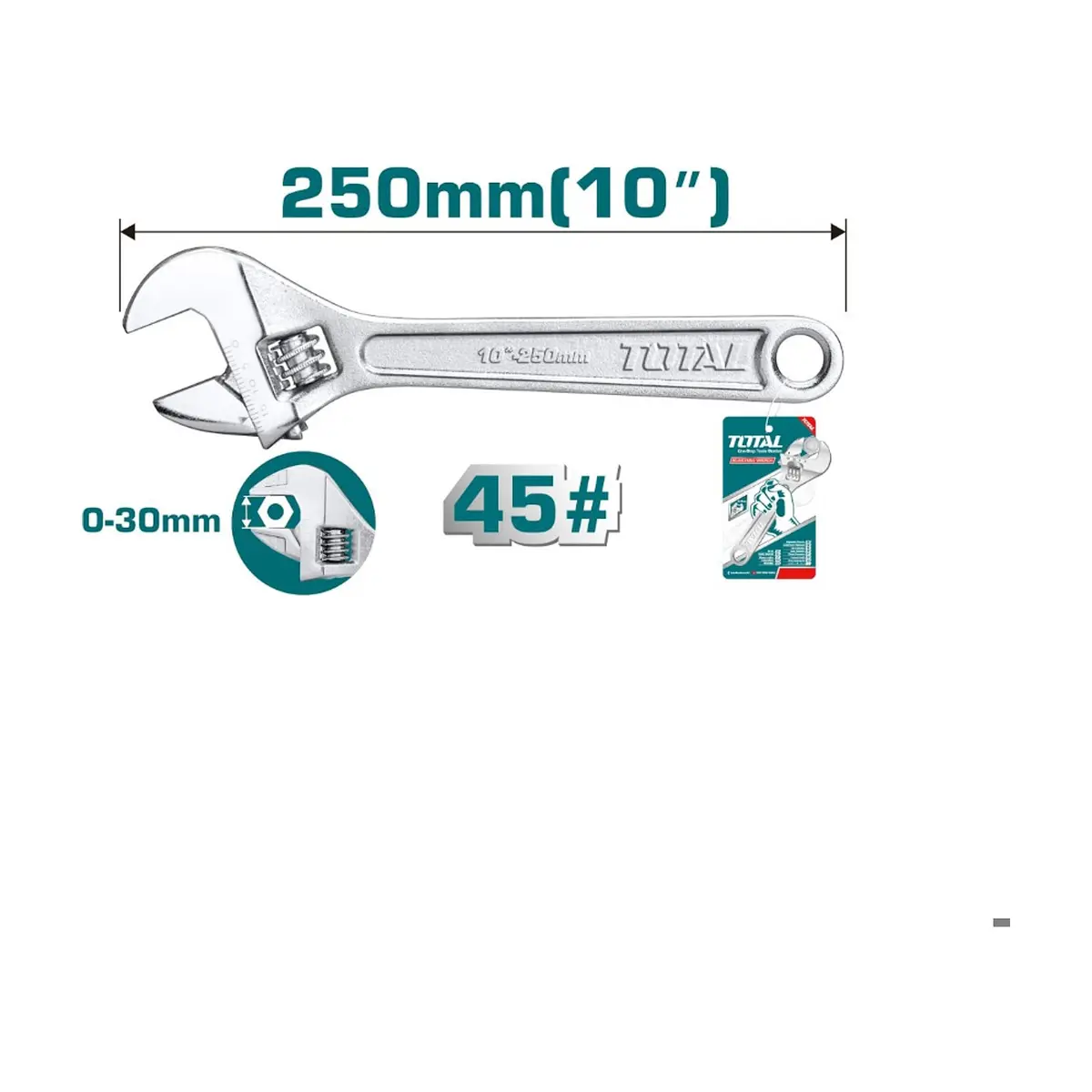 Llave ajustable de 10" Total Tools - Thumbnail 4