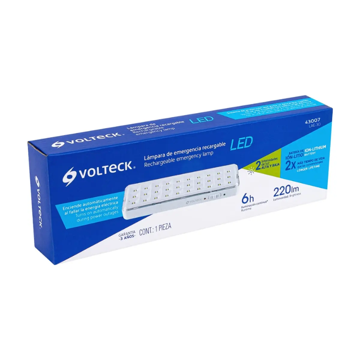 Lámpara de emergencia recargable LED Volteck 43007 - Miniatura 3