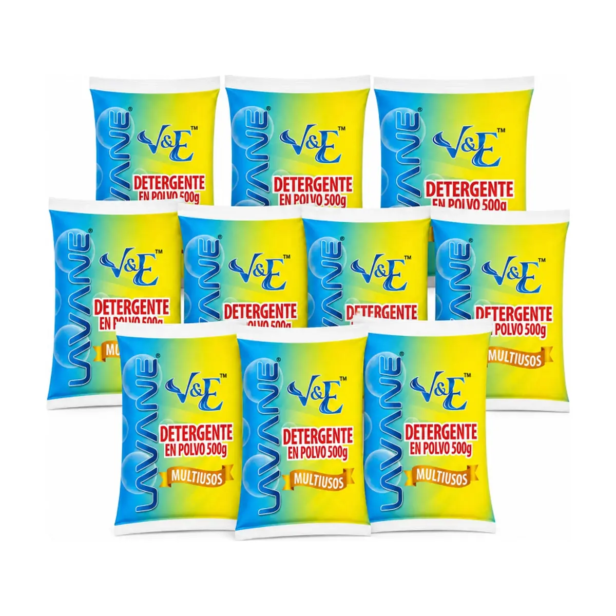 Detergente en polvo multiuso con aroma floral Lavane (10 x 500 g / 1.1 lb)