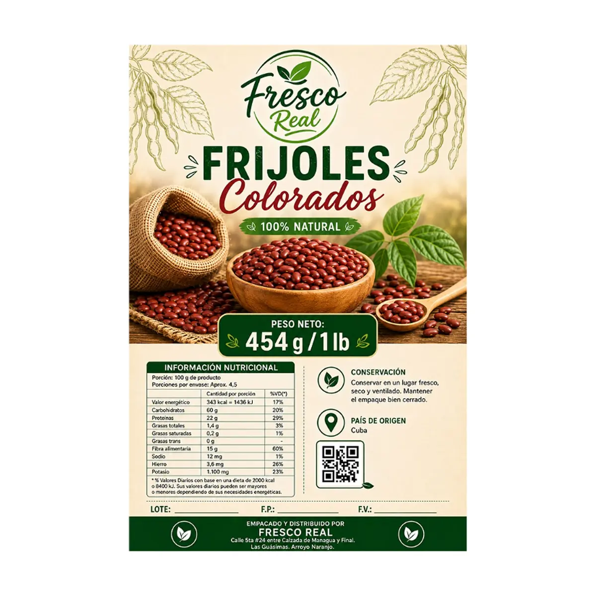 Frijoles colorados Fresco Real (454 g / 1 lb) - Thumbnail 2