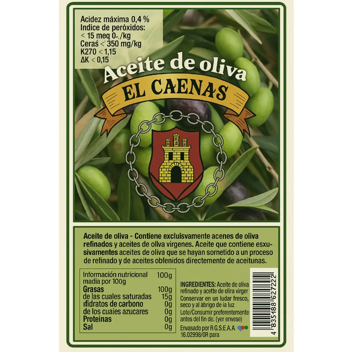 Aceite de oliva El Caenas (1 L) - Thumbnail 2
