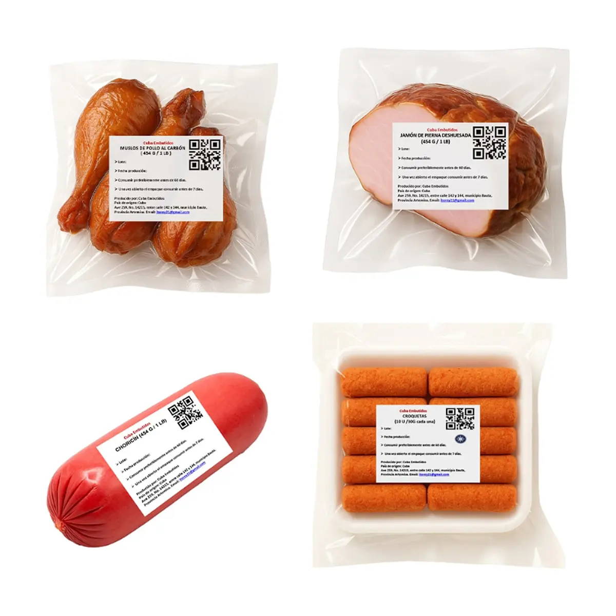Jamón de pierna deshuesada + Muslos de pollo al carbon + Choricin + Croquetas de jamón - Thumbnail 2