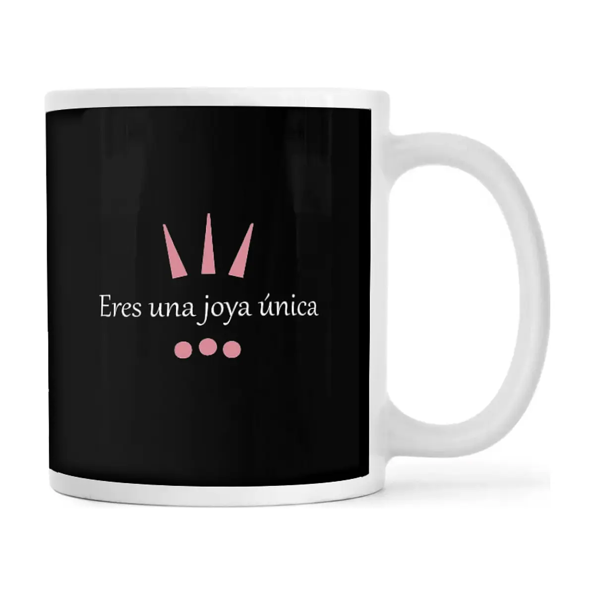 Jarra de cerámica blanca de 330 ml con frase impresa Nunca dejes de brillar Échale - Thumbnail 2