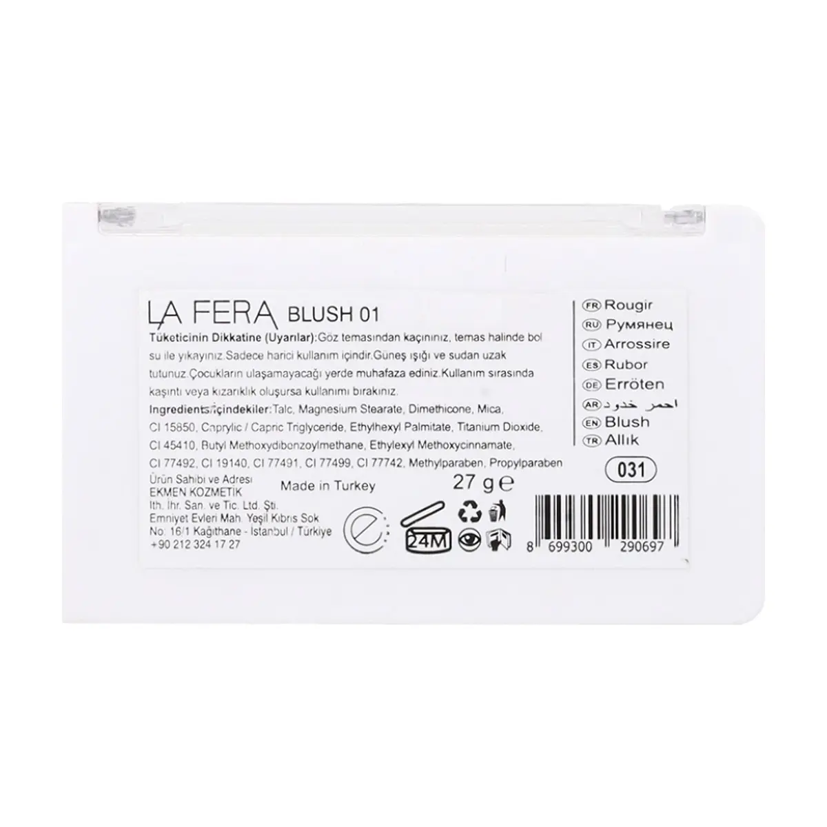 Paleta de rubor No 1 La Fera (27 g) - Thumbnail 7