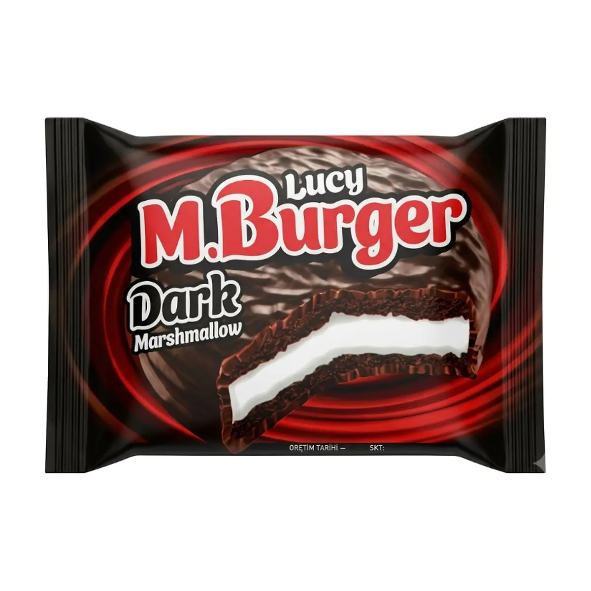 Alfajor de chocolate oscuro relleno de malvavisco M.Burger Lucy Simsek (45 g / 1.58 oz) - Imagen 1