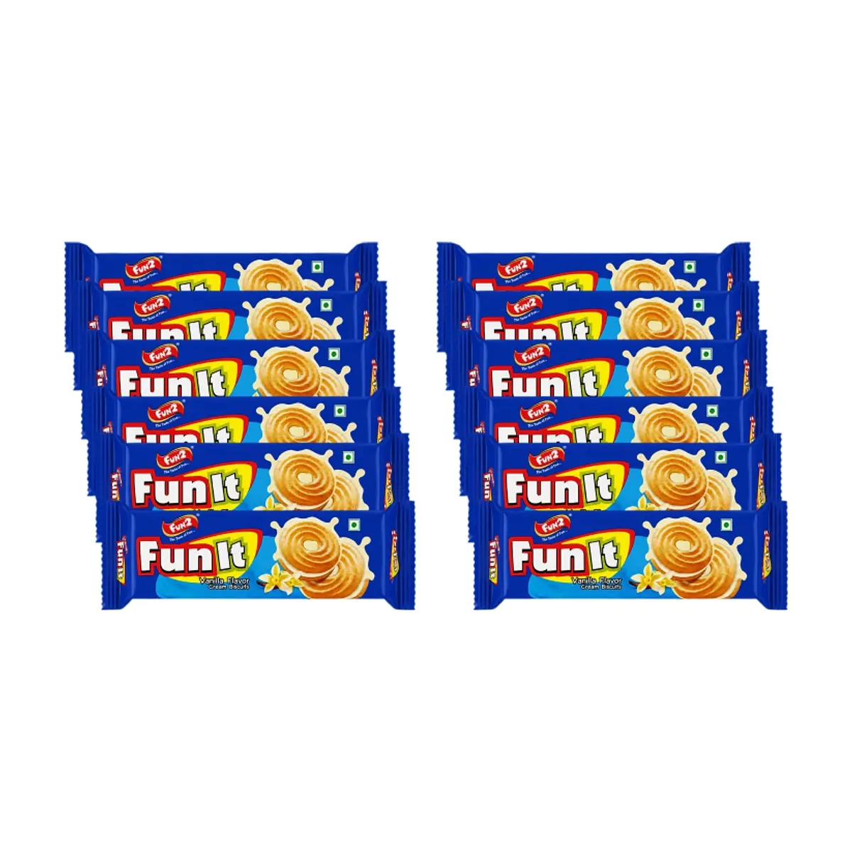 Galleta de crema con sabor a vainilla Fun2 (12 x 36 g / 1.27 oz)
