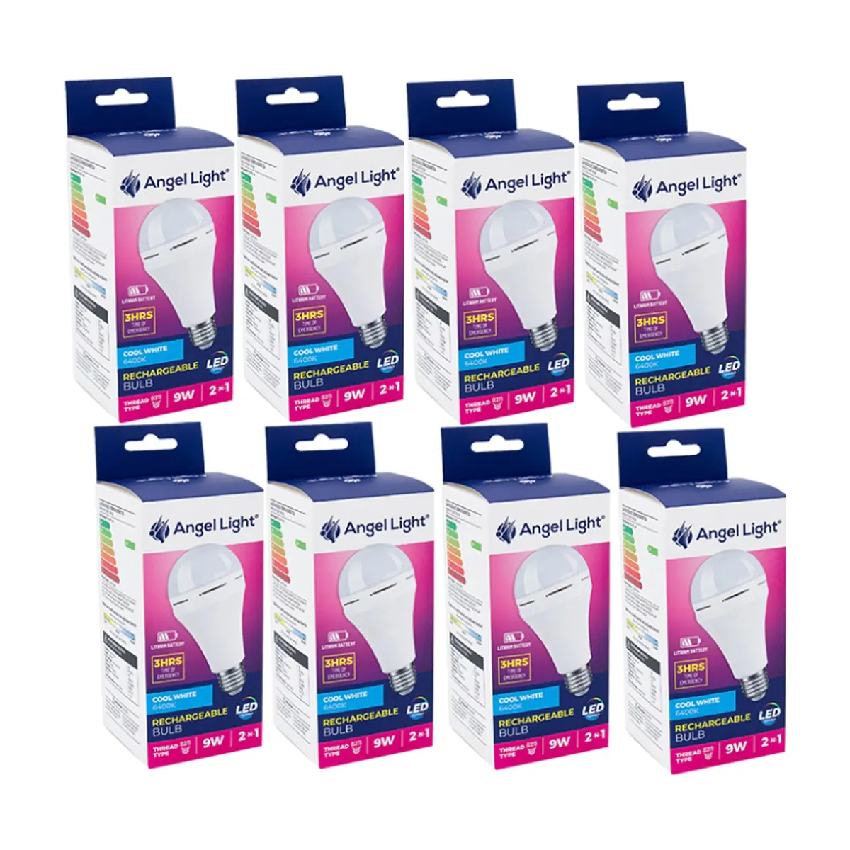 Bombillo recargable Led luz blanca 9 W Angel Light