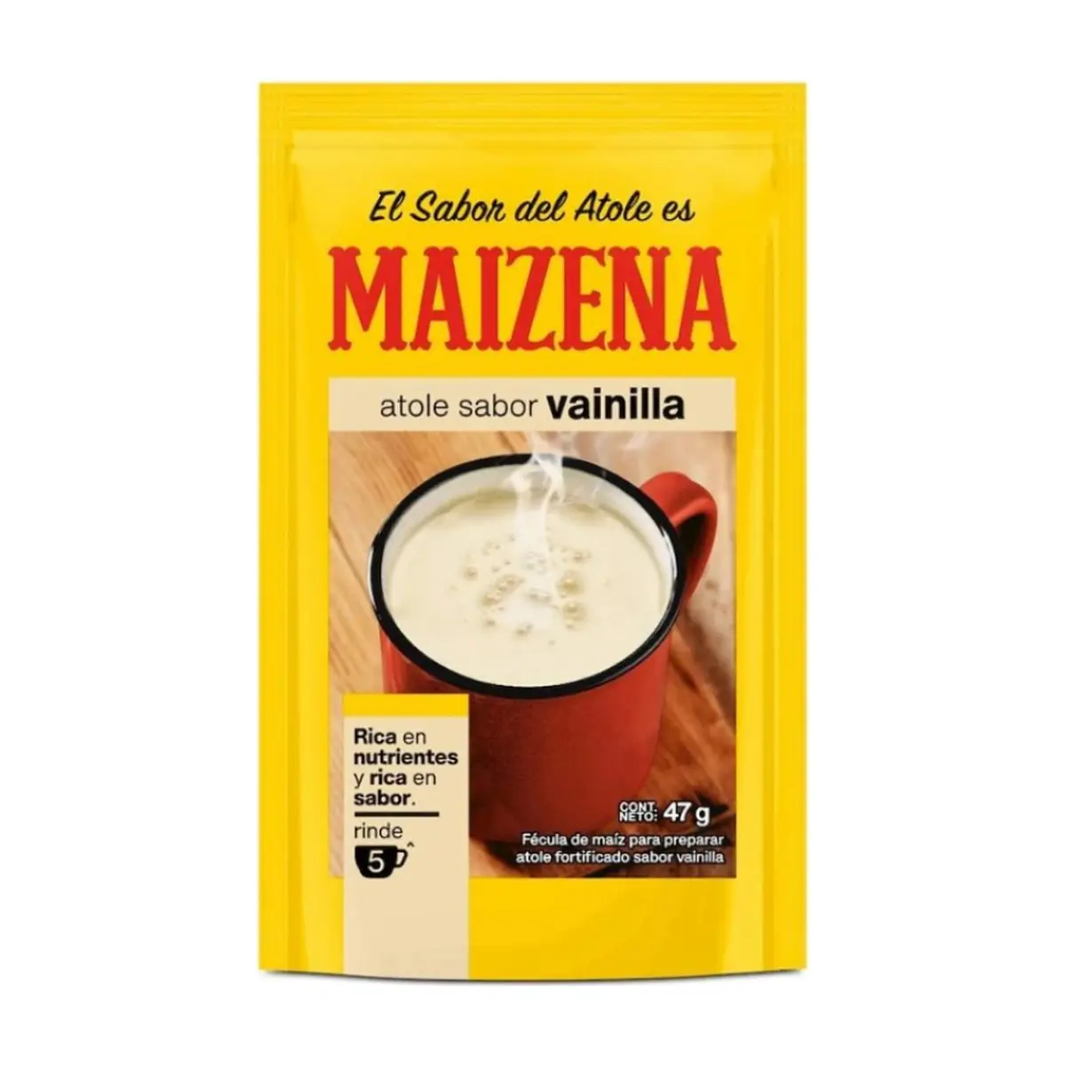 Fécula de maiz para preparar atole fortificado sabor vainilla Maizena (47 g / 1.65 oz)