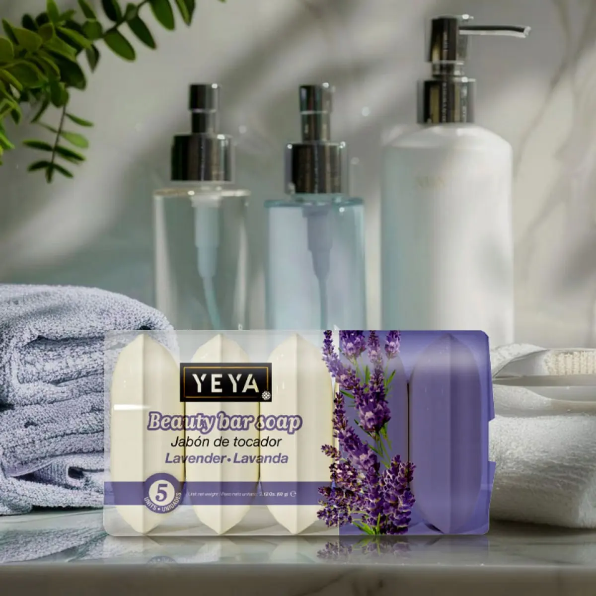 Jabón de tocador de lavanda YEYA (4 x 300 g / 10.58 oz) - Miniatura 4