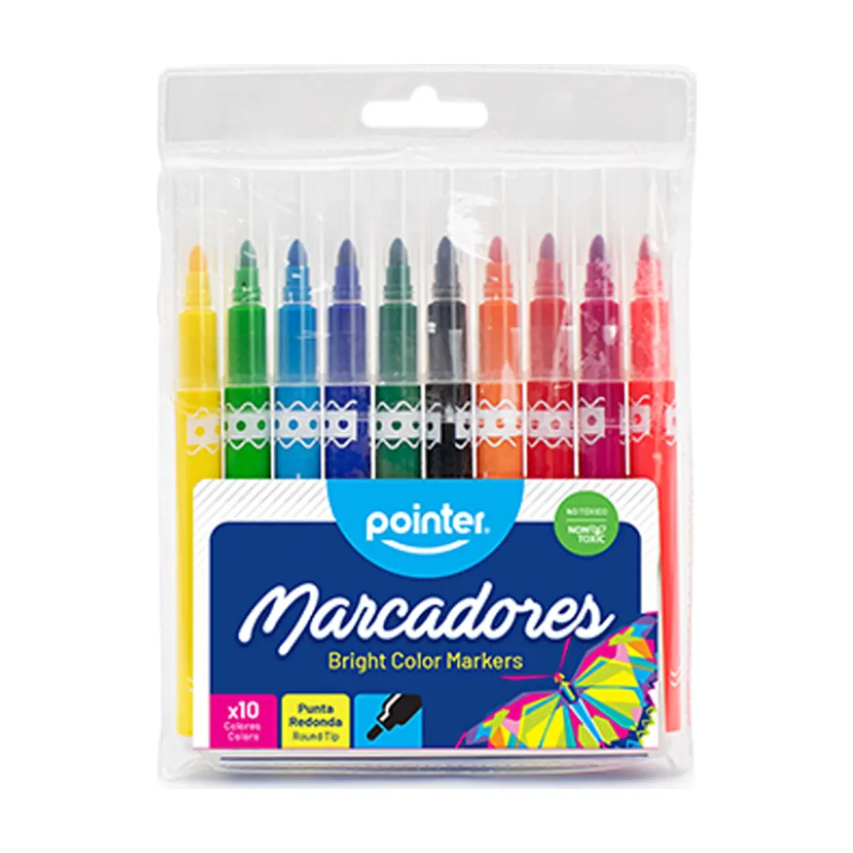 Juego de 10 marcadores de colores Pointer
