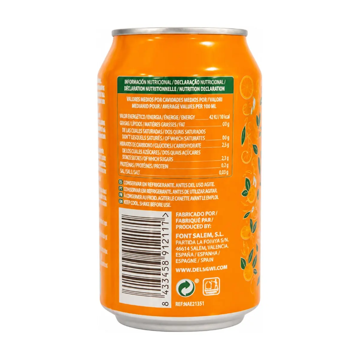 Bebida refrescante sabor naranja Del Sol (330 ml) - Miniatura 3