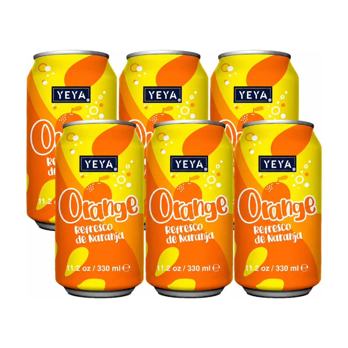 Refresco gaseado de naranja YEYA (6 x 330 ml / 11.2 fl oz)