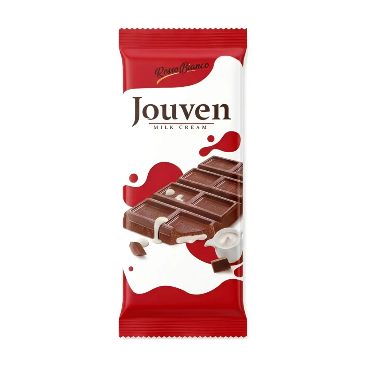 Tableta de chocolate rellena de crema de leche Jouven Rosso Bianco (50 g / 1.76 oz) - Miniatura 1
