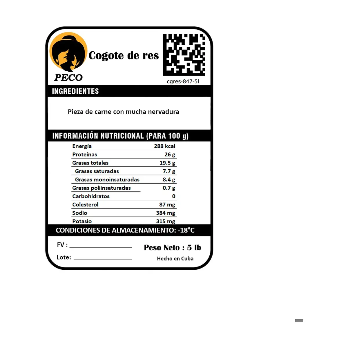 Cogote de res Peco (2.27 kg / 5 lb) - Thumbnail 3