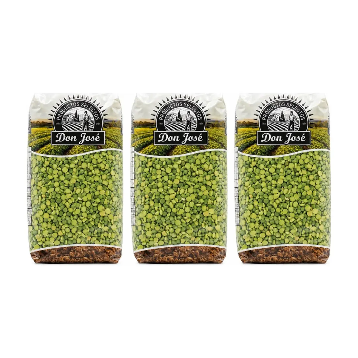 Guisantes verdes partidos - chicharos Don José (3 x 1 kg / 2.2 lb) - Miniatura 1