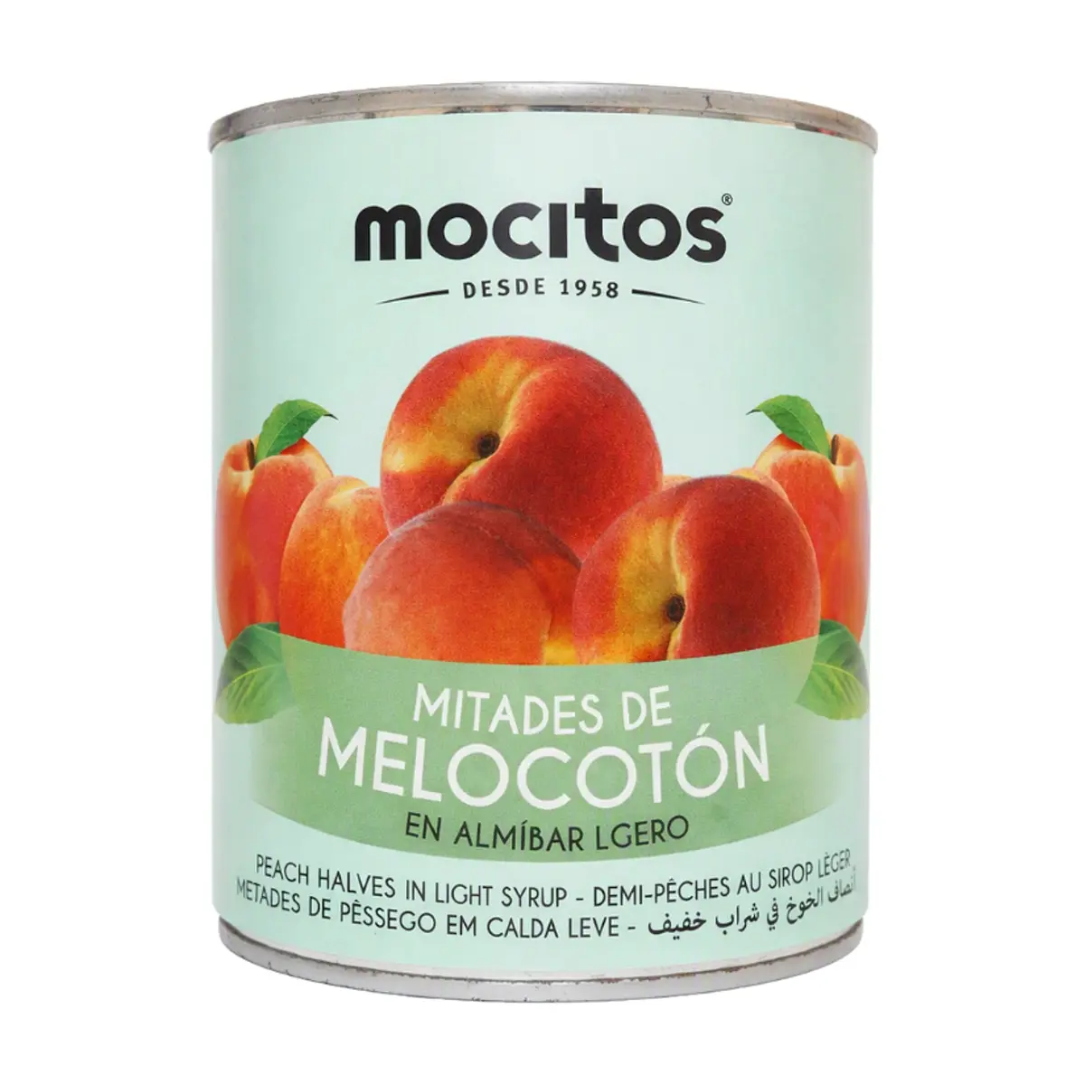 Mitades de melocotón en almíbar ligero Mocitos (840 g / 1.85 lb)
