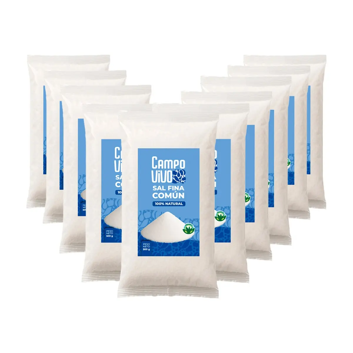 Sal fina común Campo Vivo (10 x 500 g / 1.1 lb)