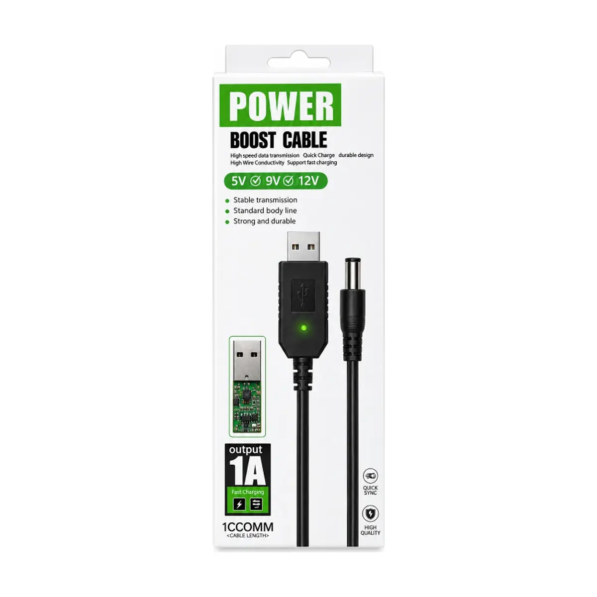 Cable impulsor de potencia USB a DC 5V / 9V / 12V – 1A POWER