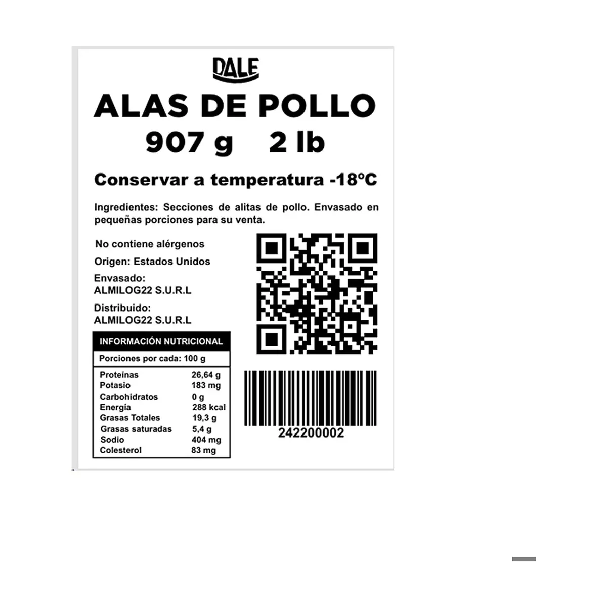 Alas de pollo Dale (907 g / 2 lb) - Thumbnail 3