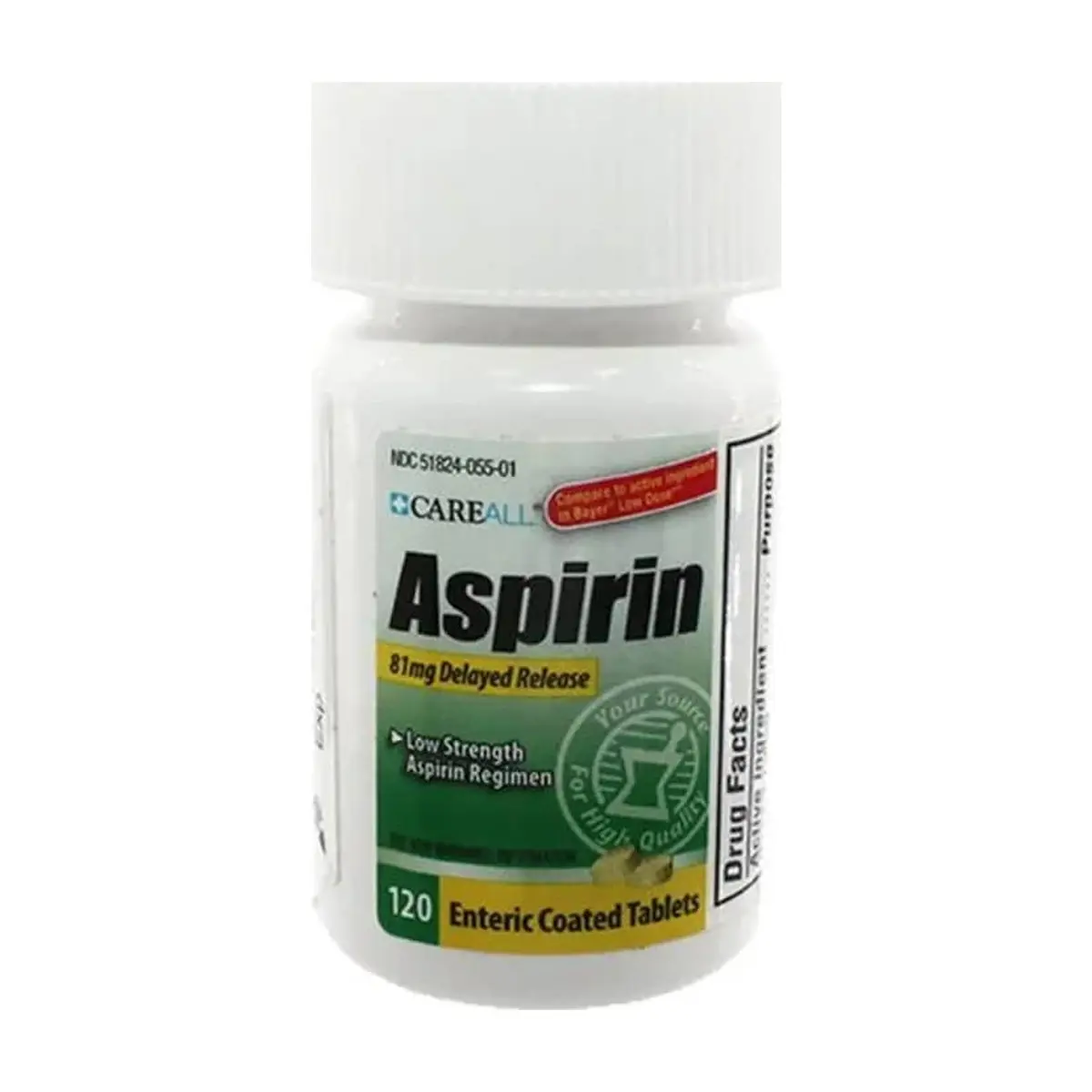 Aspirina. Ácido acetilsalicílico 81 mg CAREALL (120 tabletas) - Miniatura 2