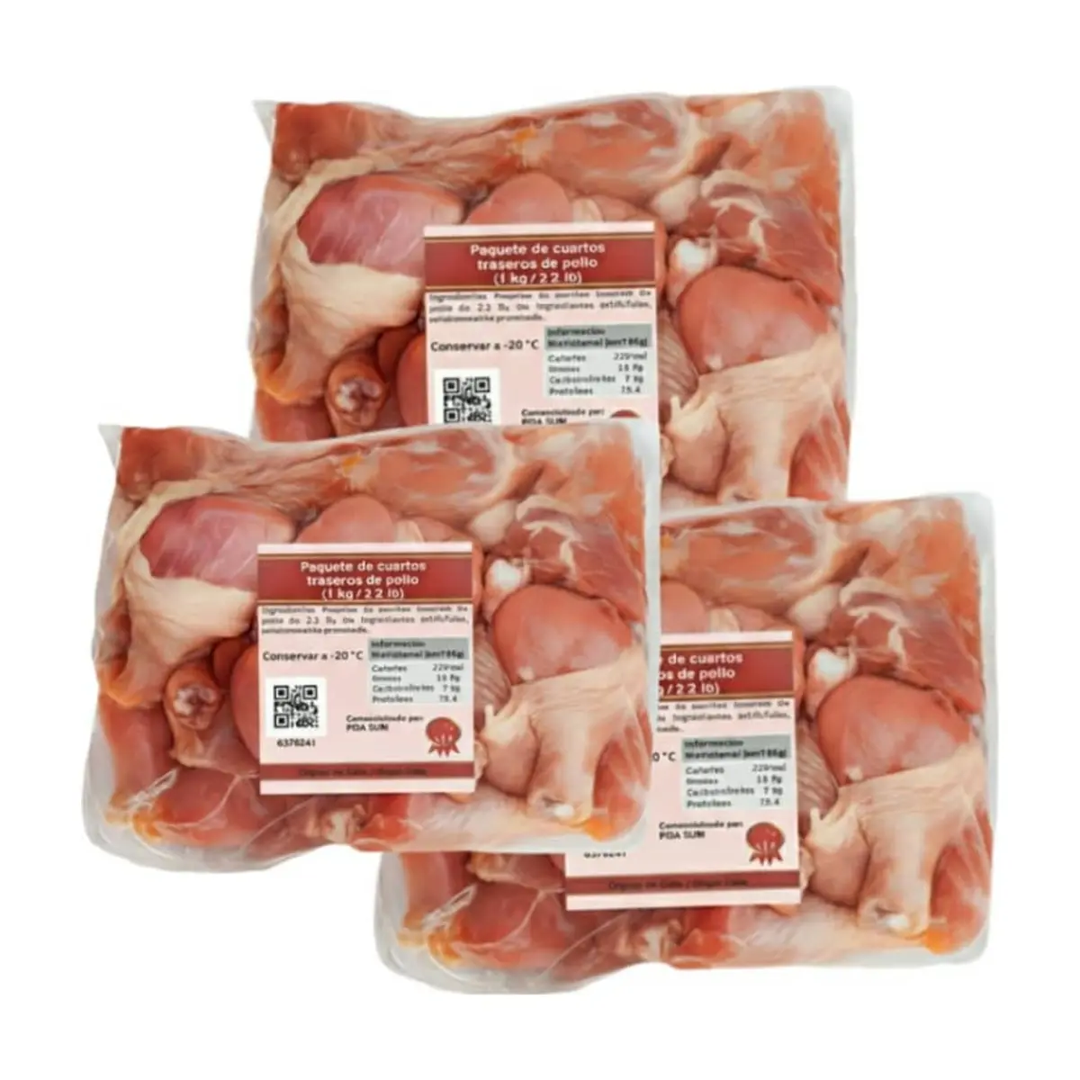 Cuartos traseros de pollo 1 kg x3