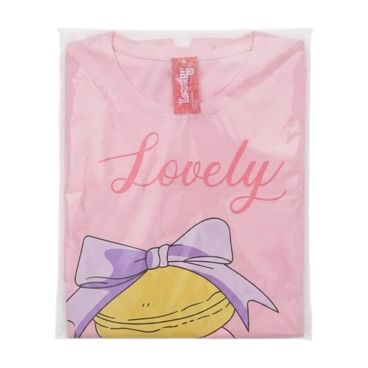Pijama de dos piezas femenino color rosado con diseño central de macarons Lovely (Talla XL) - Thumbnail 2