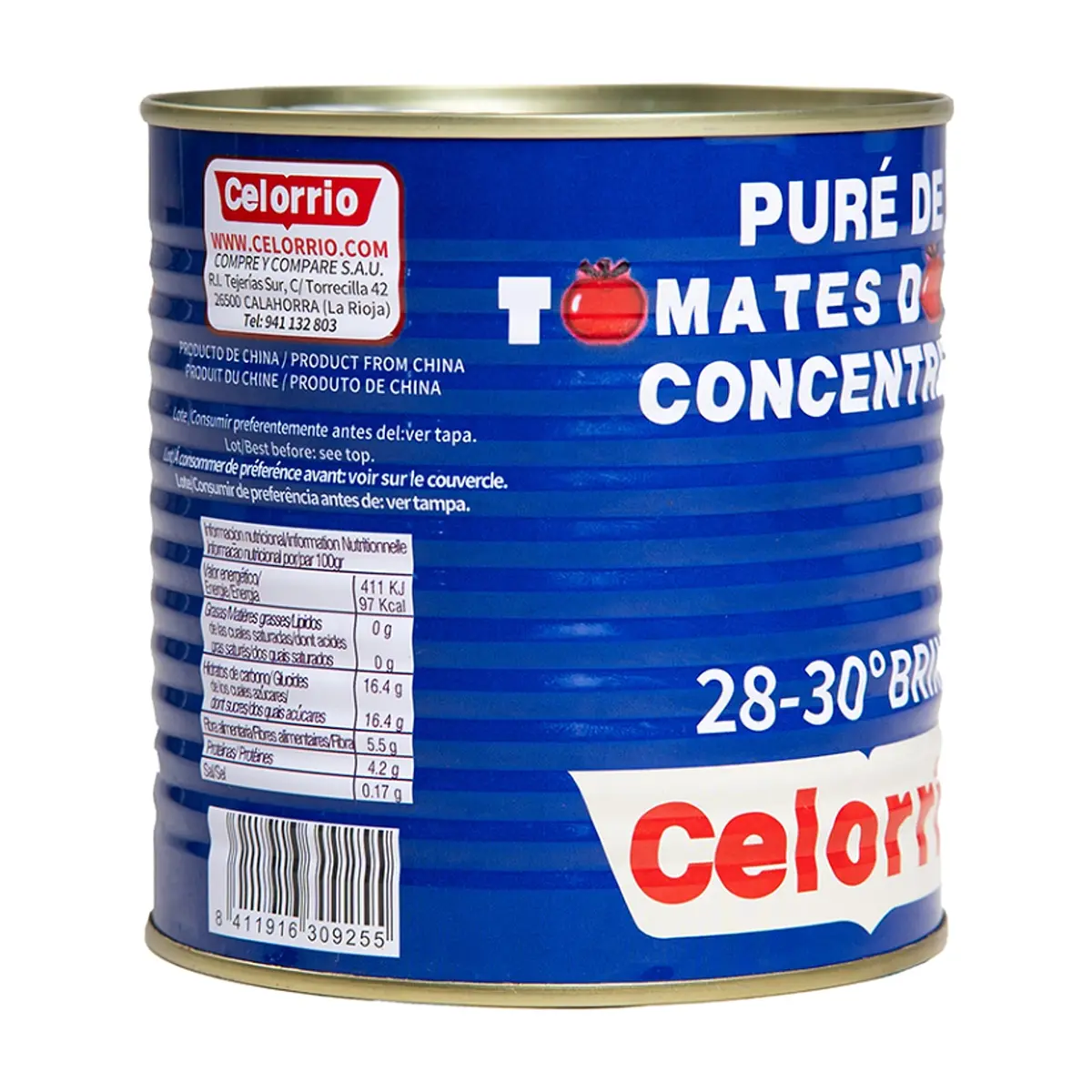 Pasta de tomate concentrado extra Celorrio (800 g / 28.22 oz) - Thumbnail 2