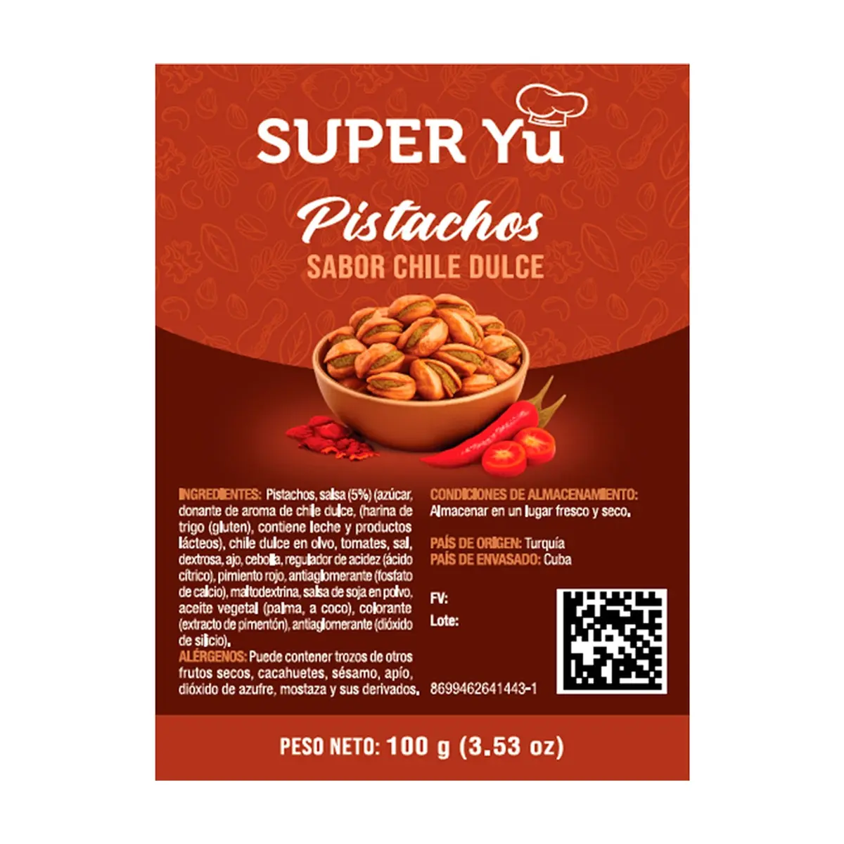 Pistachos con sabor a chile dulce Super Yu (100 g / 3.53 oz) - Thumbnail 3