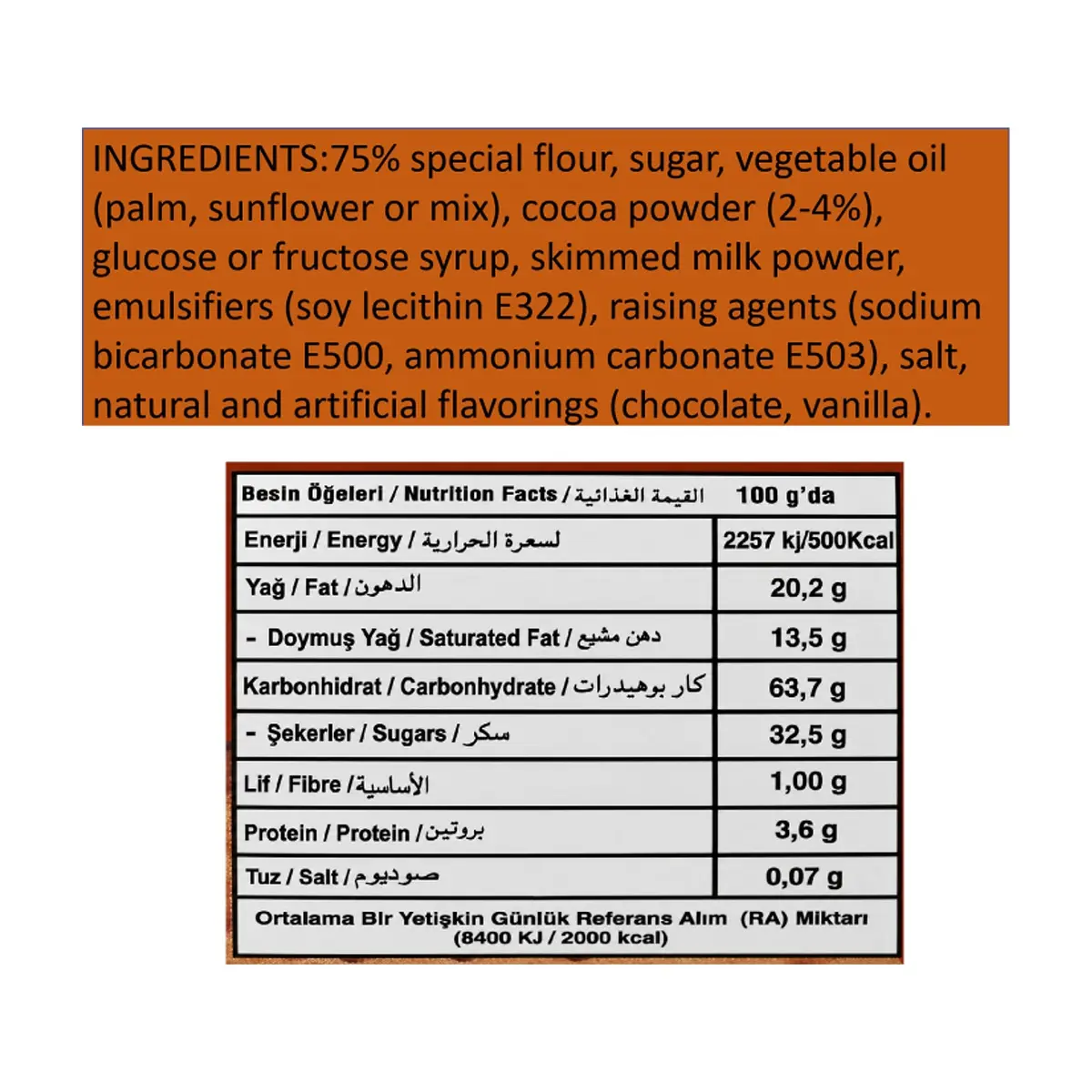Galleta sándwich de crema de cacao Keyf Golda (2 x 140 g / 4.94 oz) - Thumbnail 4