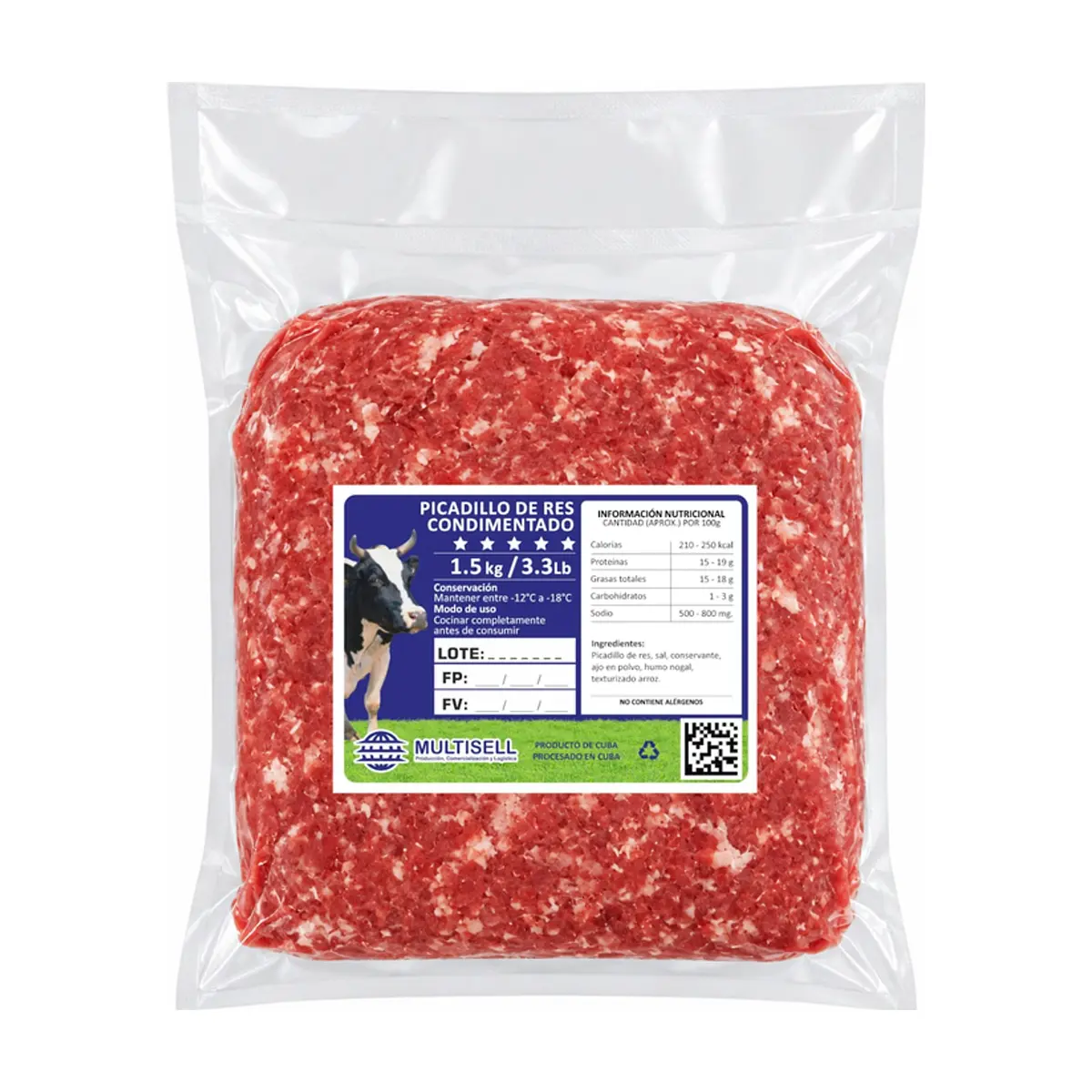 Picadillo de res condimentado Multisell (1.5 kg / 3.3 lb)