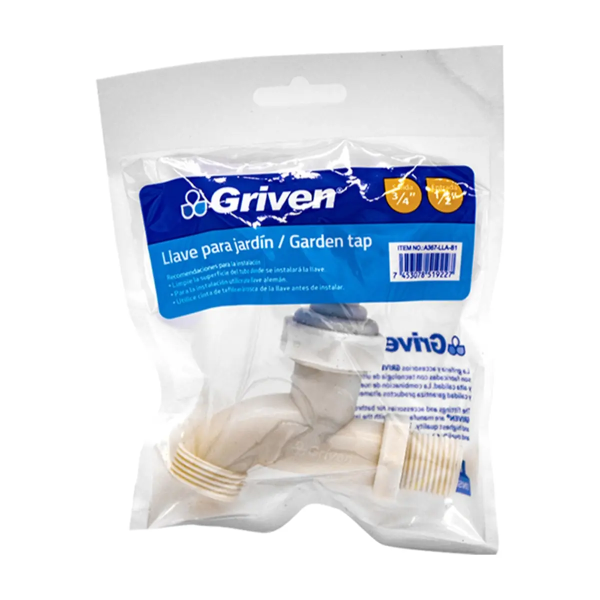 Grifo llave pila de chorro para lavadero 1 / 2 '' PVC Griven - Thumbnail 5